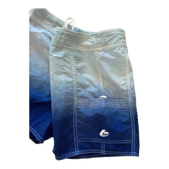 LW Sport Women's Swim Shorts Pull On Drawstrings Faded Blue Size 6 - Picture 3 of 6